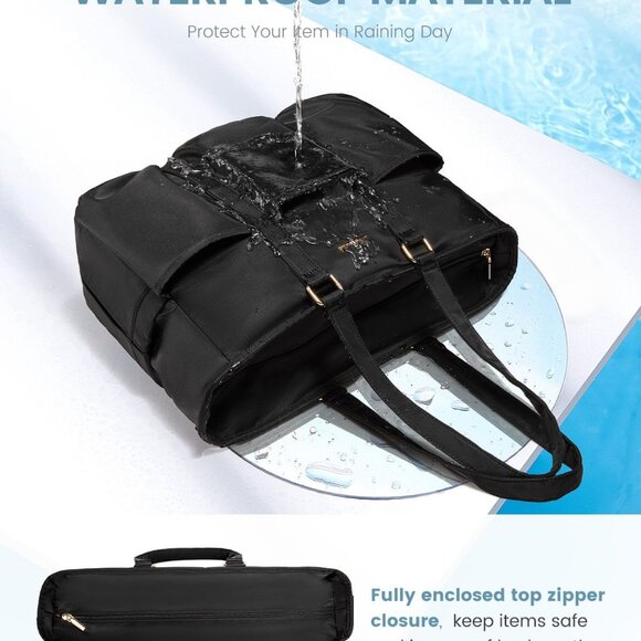 17 Inch Laptop Tote Bag for Women Work, Teacher Tote Bag Nurse Bag, Professional - Picture 7 of 9